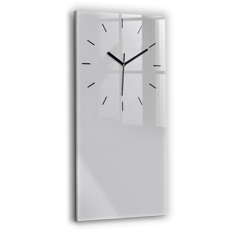 Zegar szklany czarne wskazówki Wallfluent 30x60 cm Kolor jasny szary 1 szt.