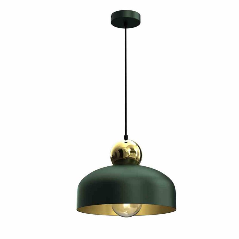 Lampa wisząca Milagro Harald 6949 zielono-złota szerokość 30 cm 1xE27 x 40W 1 szt.