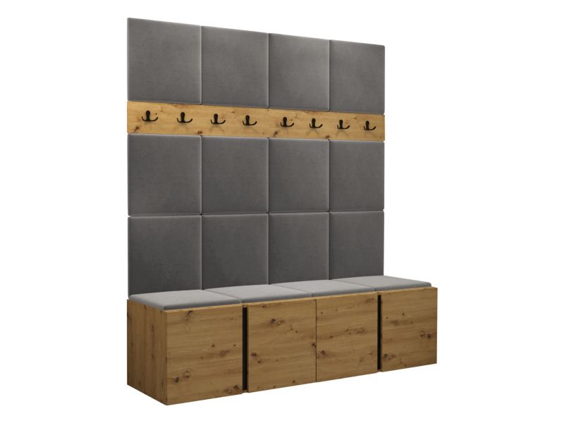 Garderoba MIRJAN 24 Orion V dąb artisan/czarny + szary 1 kpl.