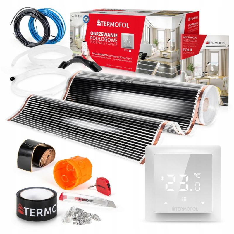 Zestaw folia grzewcza TERMOFOL podczerwień moc 140w 100cm pow. 24m² + tf-h6 1kpl