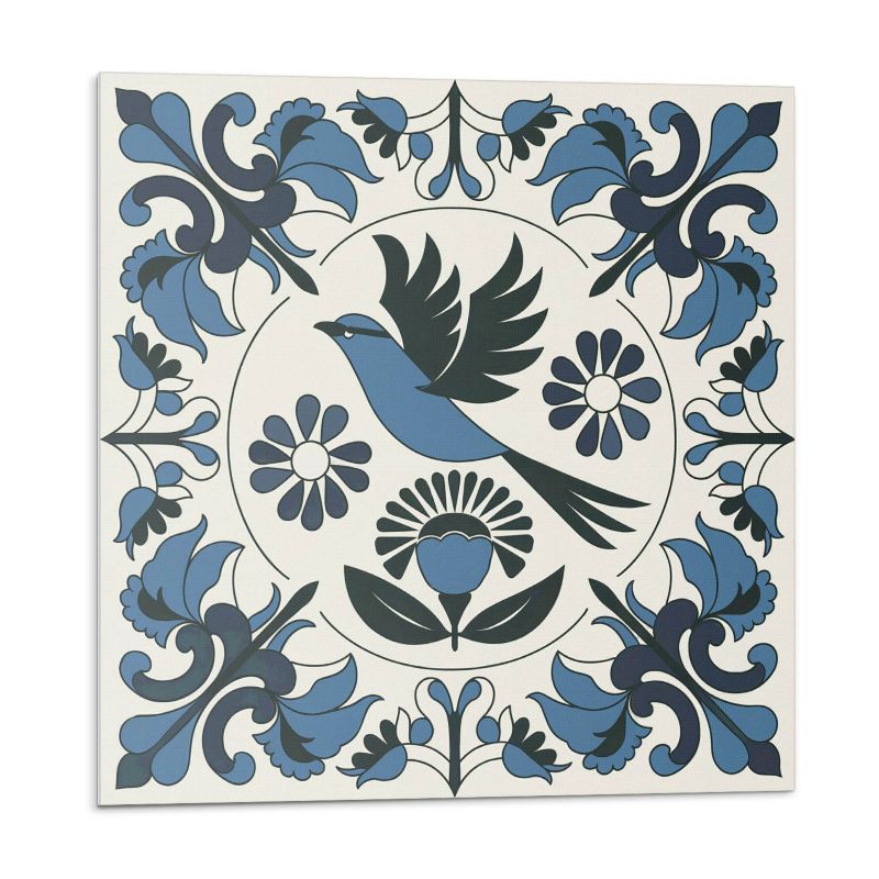 Kafelki samoprzylepne Wallfluent 20x20 cm Grafika z ptakiem otoczonym kwiatami 20 szt.
