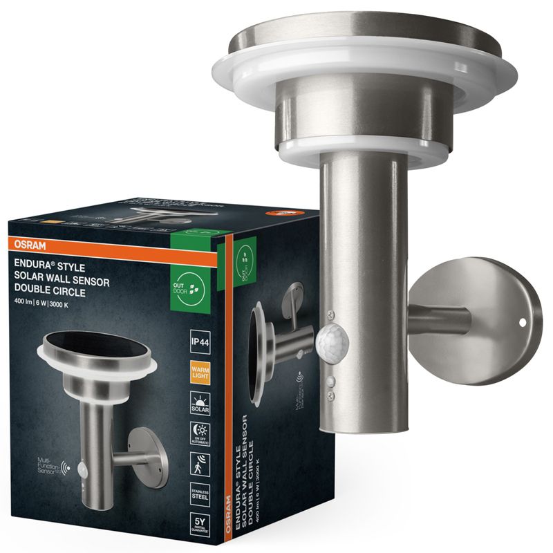 Kinkiet Ogrodowy Osram Lampa LED z Czujnikiem Ruchu i Zmierzchu 6W 400lm 3000K Ściemnialna Aluminium IP44 1 szt.