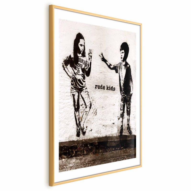 Plakat Artgeist Niegrzeczne dzieci 21x30 cm z ramą złotą 1 szt