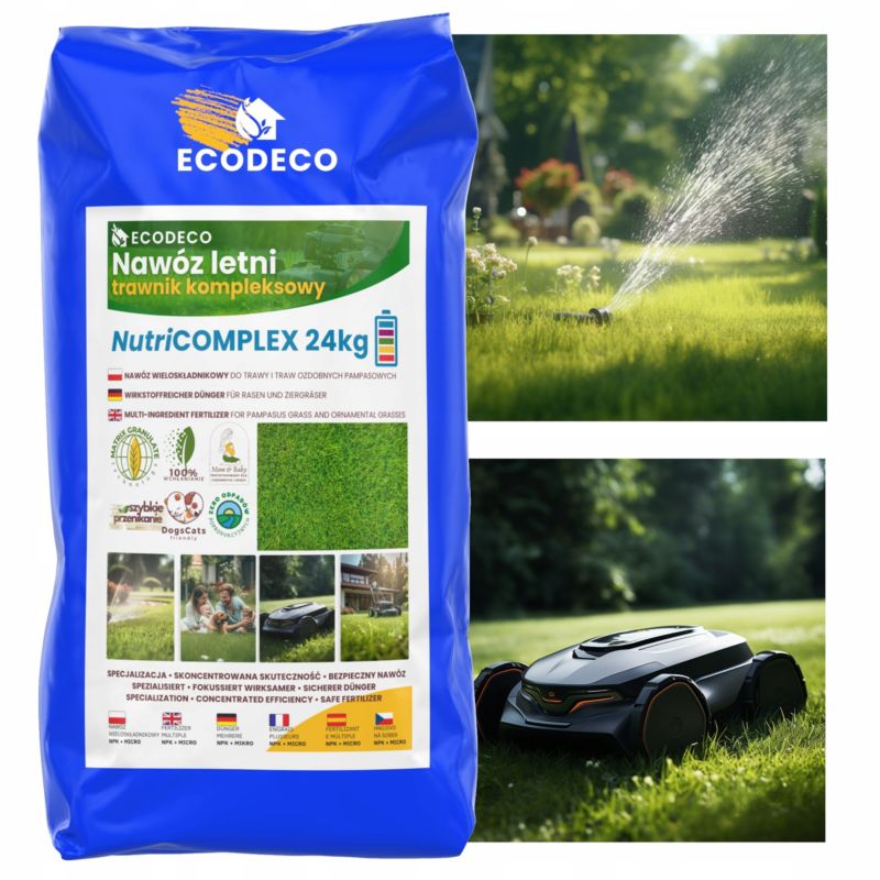 Nawóz do Trawników NPK Eco Deco 24 kg Żelazo Mikroelementy 1 szt.