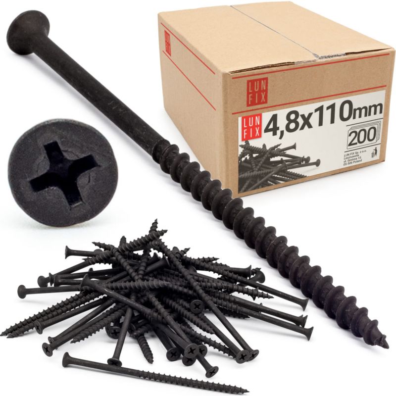 Wkręty do kartongipsu Lun Fix do drewna 4,8x110mm 200szt.