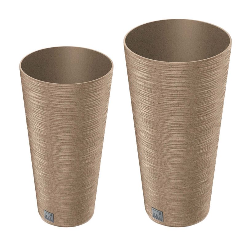 Doniczka EDANTI Ogrodowa Do Domu Na Taras Furu Slim ECO Wood Wysoka 48 cm/57,5 cm 2 szt.