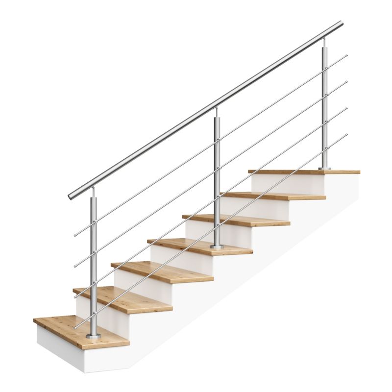 Balustrada schodowa AVIS 4 x fi12 montaż do posadzki - 2,0 m