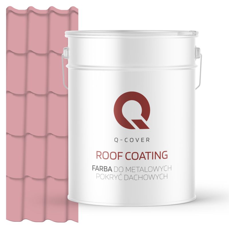 Farba do Metalowych Pokryć Dachowych Q-Cover Różowy jasny RAL3015 Półmat 10L