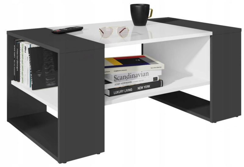 Ława Matkam MENO stolik kawowy 100cm biały-czarny 1 szt.