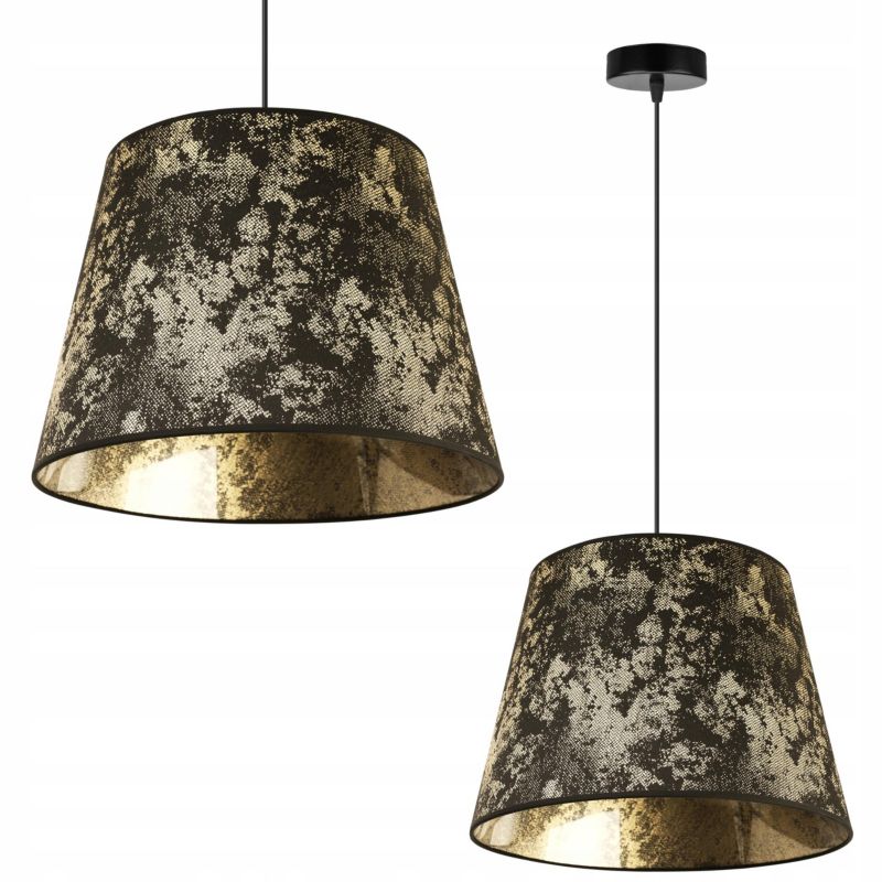 Lampa sufitowa wisząca Light Home LH Werona 1x E27 60W abażur stożek złoty/czarny 1szt.