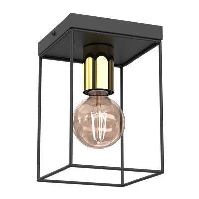 Lampa sufitowa wisząca Luminex Homen 1094 czarny mat-złoty połysk nowoczesna 1xE27 x 15W 1 szt.