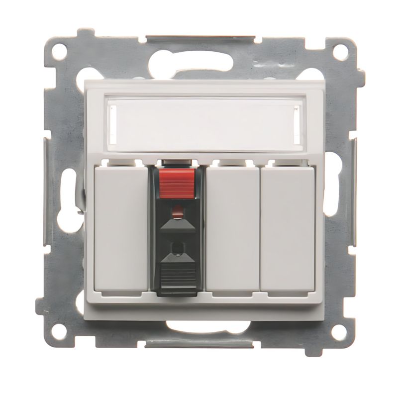 Gniazdo Głośnikowe Pojedyncze 1X Simon 54 Białe z Polem Opisowym 1 szt.