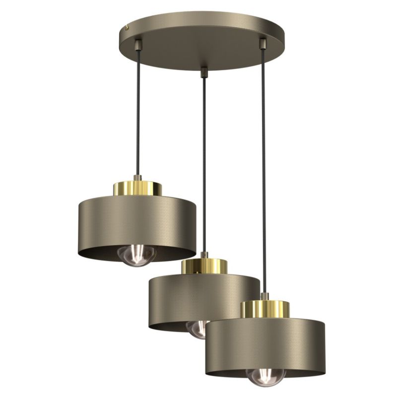 Lampa wisząca Luminex Marti tytanowe złoto-złoty połysk wym: 110 x 46 x 46 cm 3xE27 x 15W 1 szt.