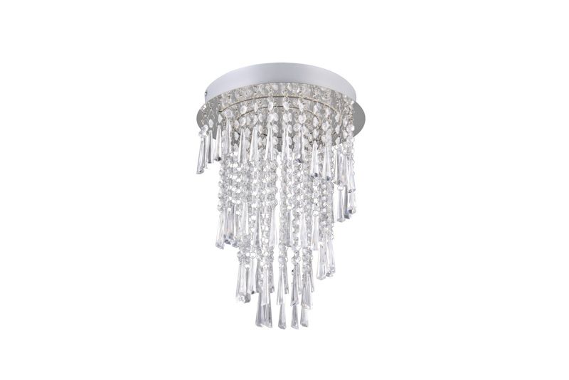Lampa sufitowa wisząca RL Pomp 0155 srebrno-odcienie srebra kryształowa wbudowany LED 18W 1 szt.