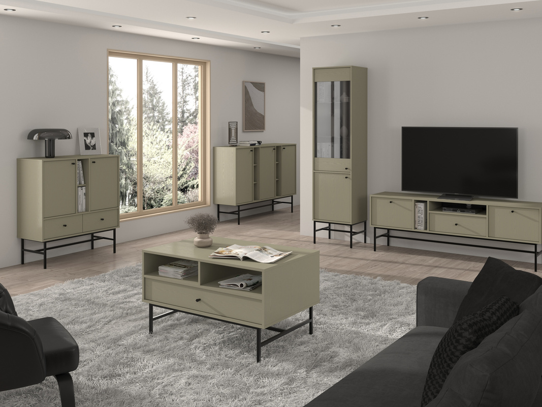 Duży komplet mebli do nowoczesnego salonu z witryną TOKEN