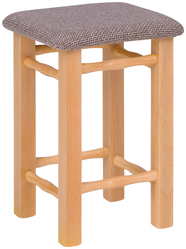 Drewniany taboret kuchenny z tapicerowanym siedziskiem HANDY