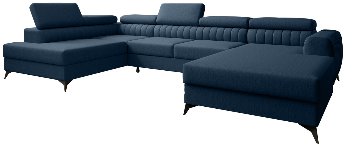 Salonowy narożnik z regulowanymi zagłówkami PAULLETTO wolnostojący pojemniki