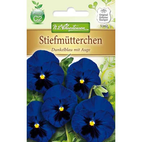 1 szt, Bratek wielkokwiatowy Dark Blue Eyed Chrestensen - Nasiona: Ilość w opakowaniu: 1 opak