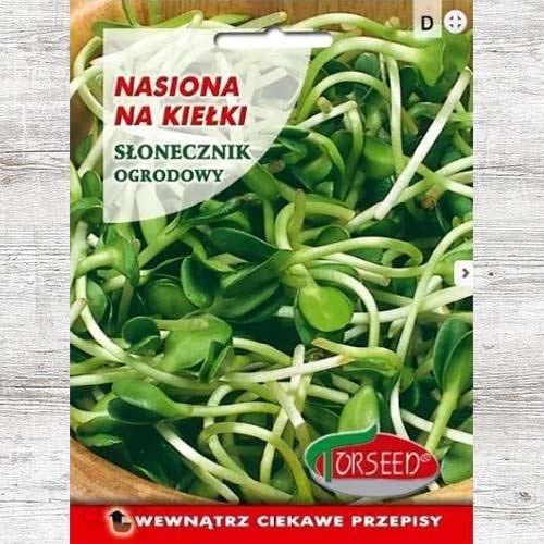 1 szt, Słonecznik ogrodowy, nasiona na kiełki - Nasiona: Ilość w opakowaniu: 20 g