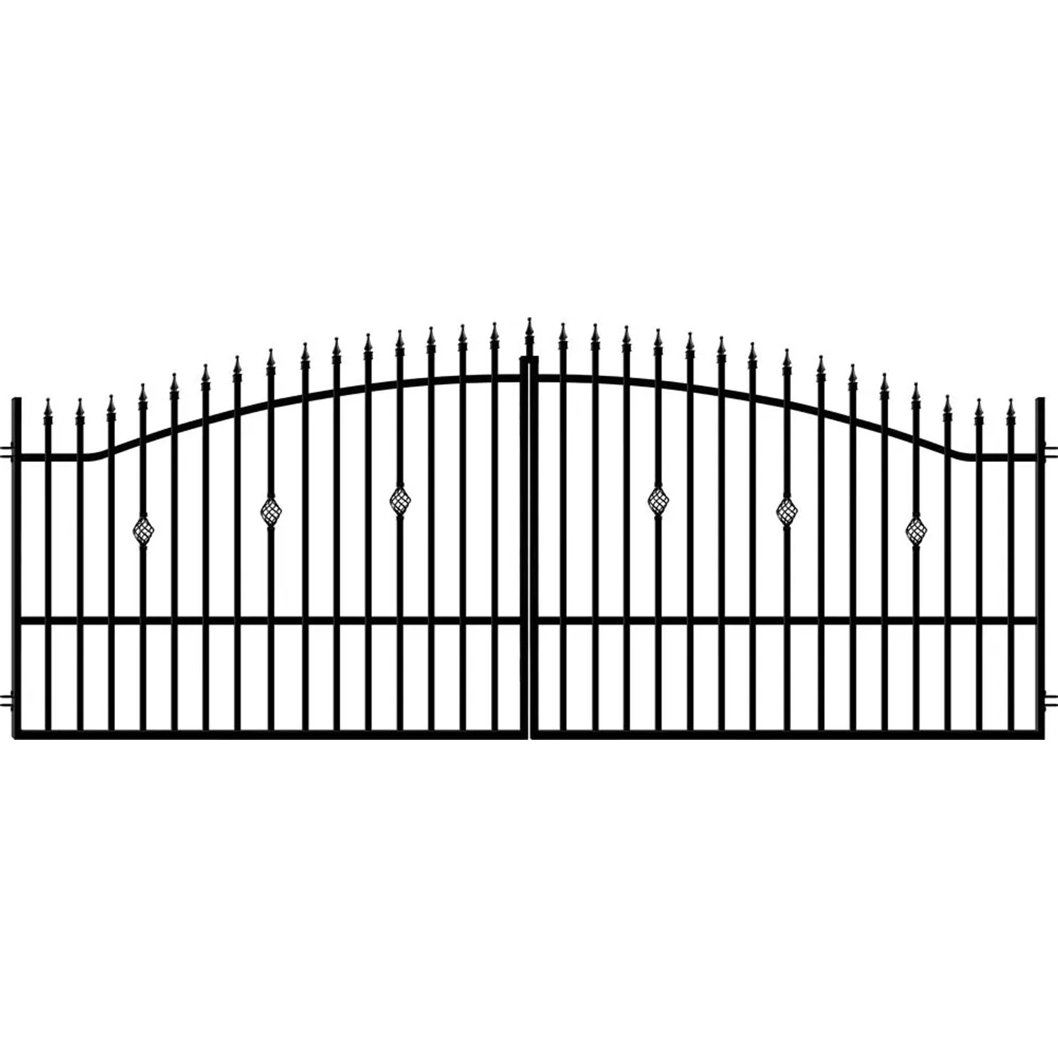 Polargos Brama Flora 3 dwuskrzydłowa czarna 400 cm x 160 cm