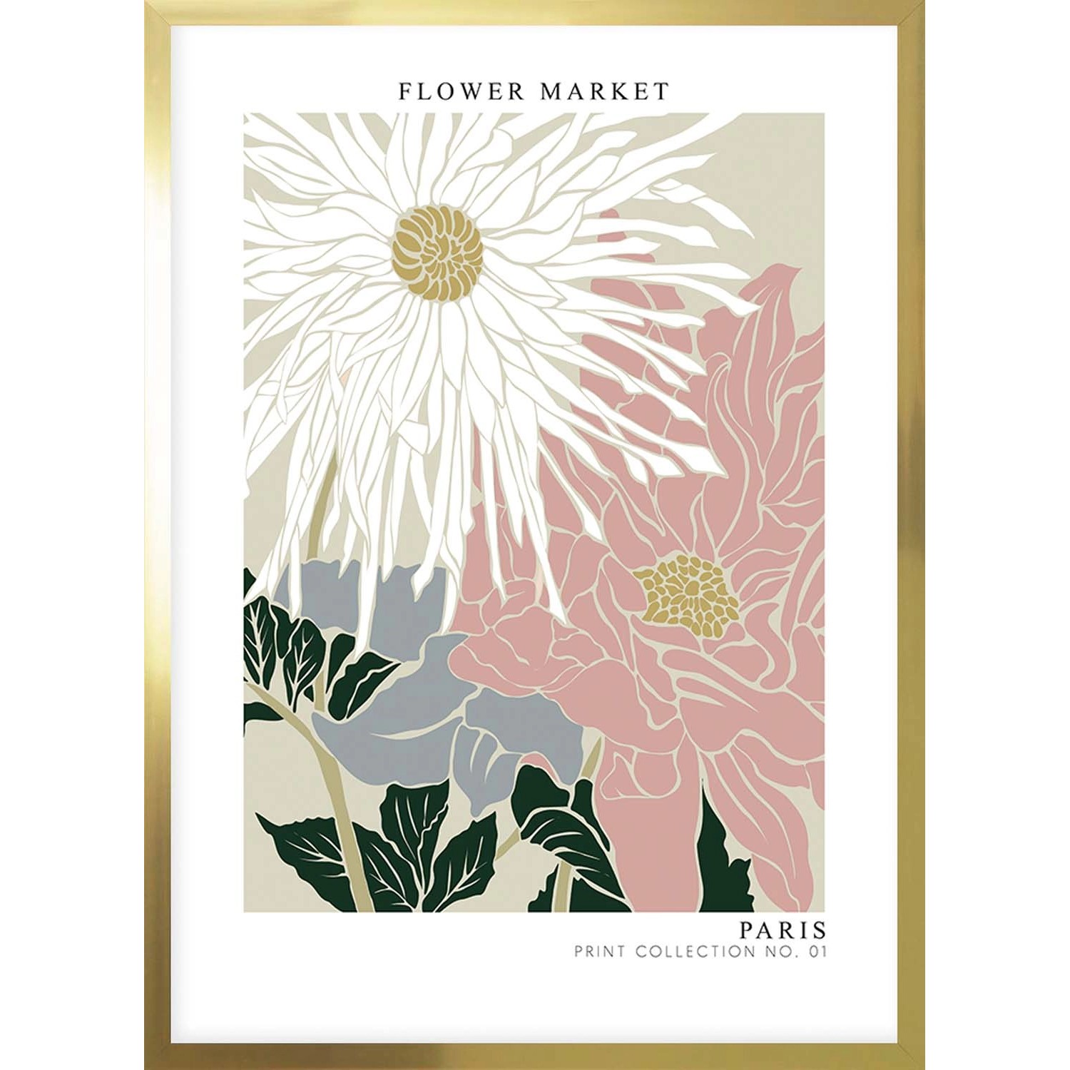 ARS LONGA Obraz PASTEL FLOWERS no.2 53 x 73 cm