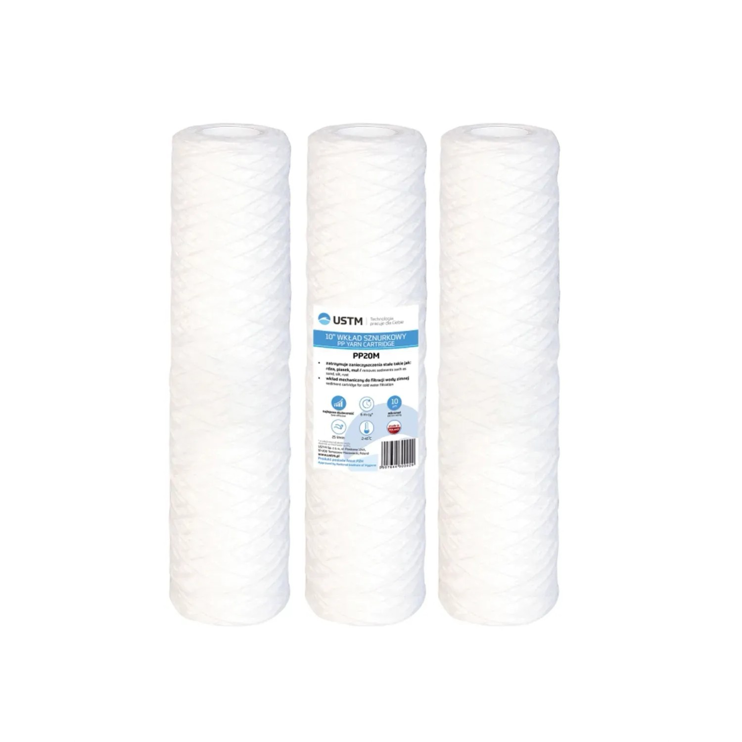 UST-M Komplet 3 wkłady sznurkowe 10 / 20 mikronów
