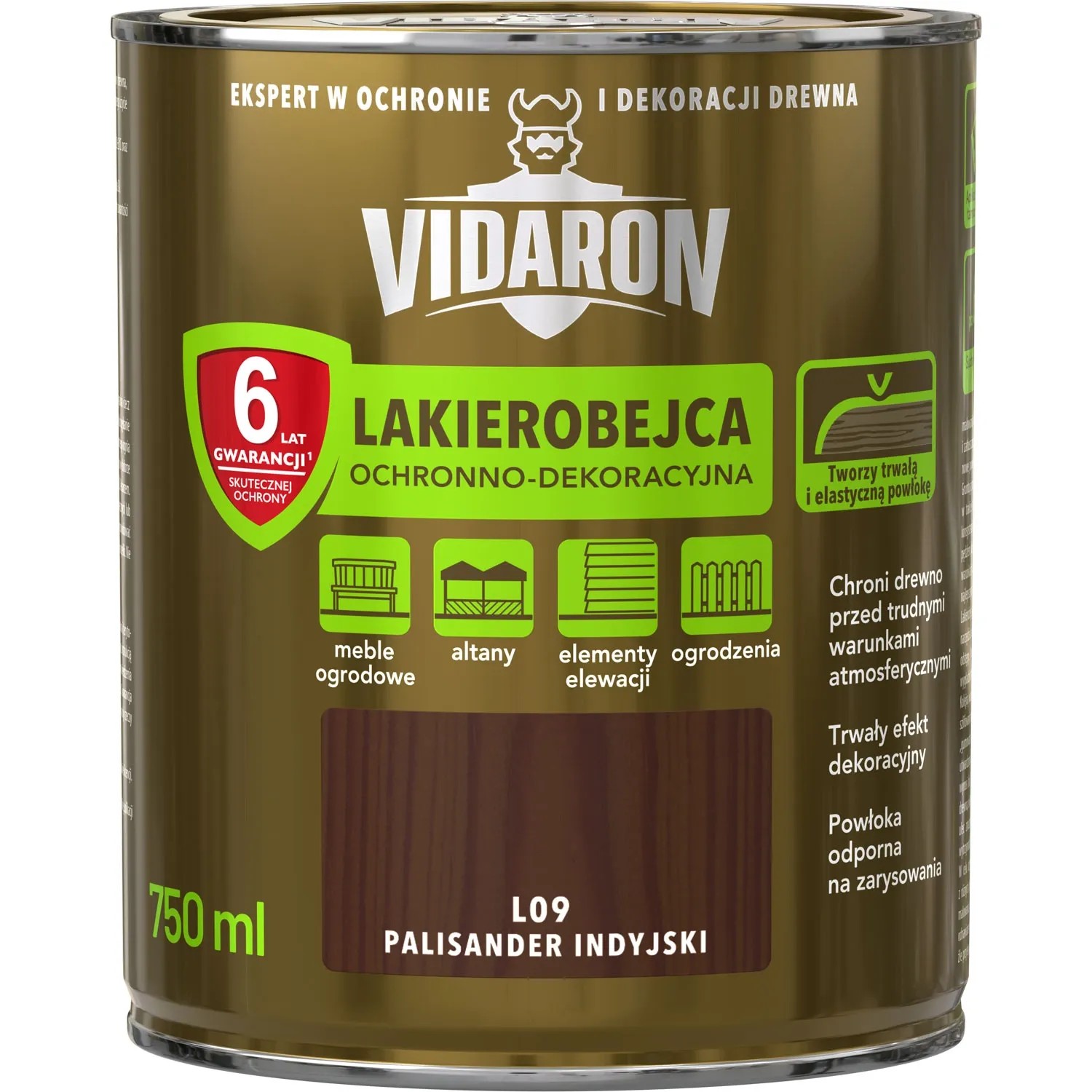 Vidaron Lakierobejca ochronno-dekoracyjna palisander indyjski 750 ml