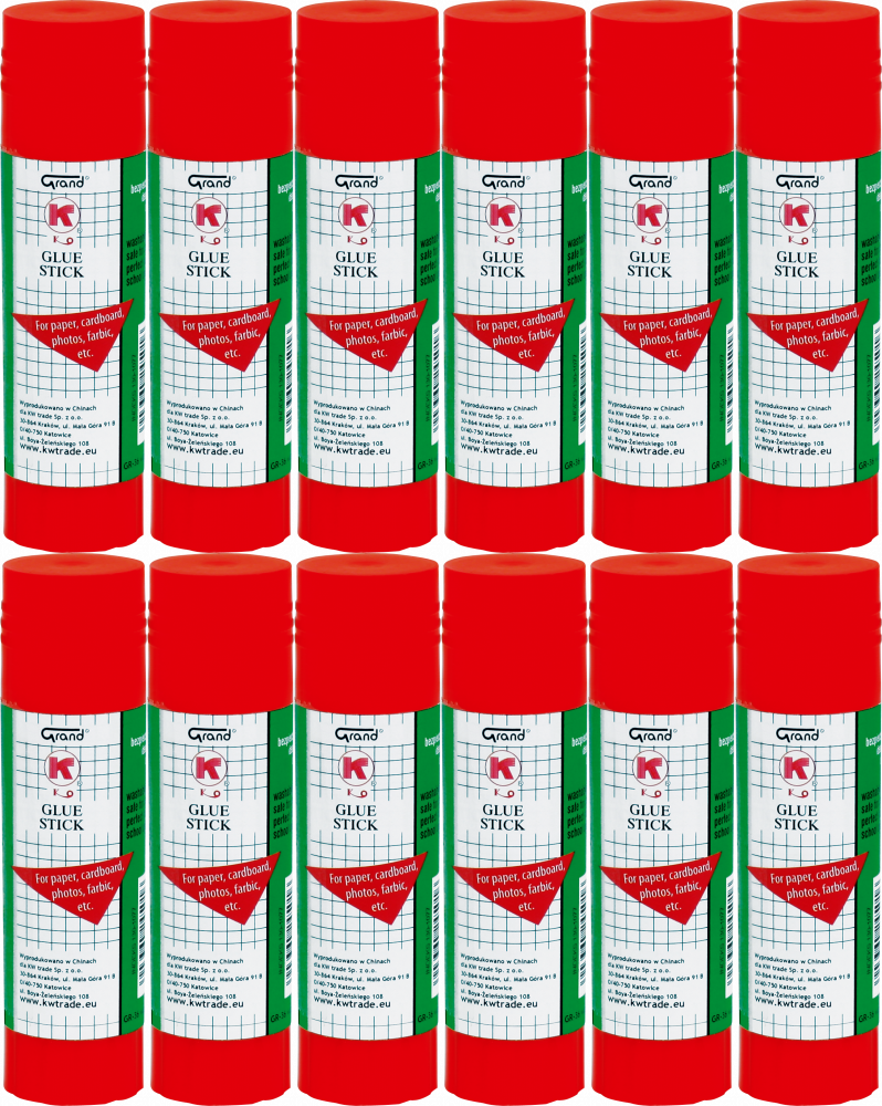 12x Klej biurowy Grand, w sztyfcie, 36g