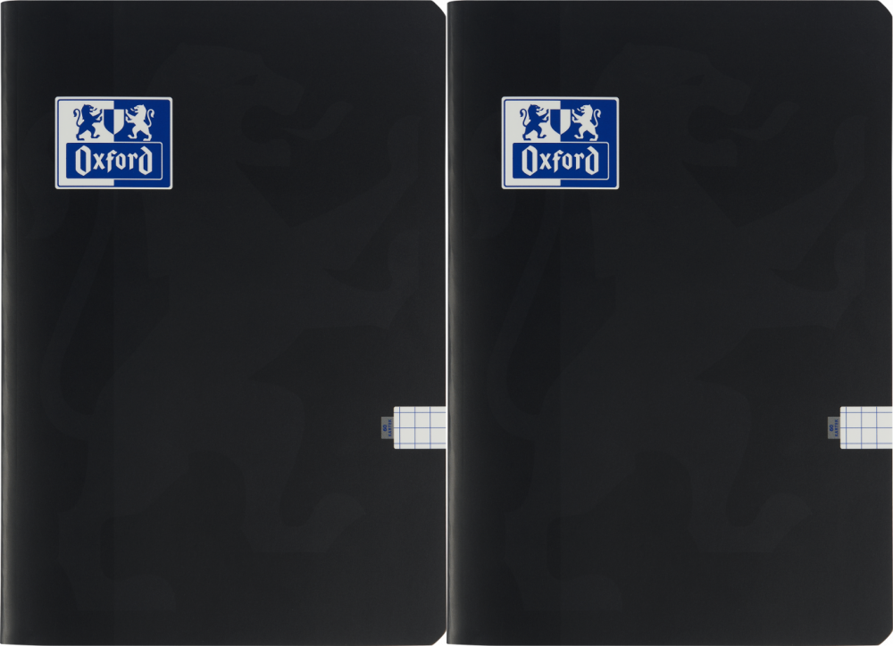2x Zeszyt w kratkę Oxford Esse, A4, miękka oprawa, 60 kartek, czarny