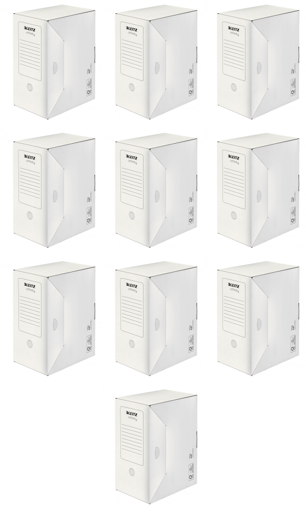 10x Pudło archiwizacyjne Leitz Infinity 150mm do dokumentów, biały