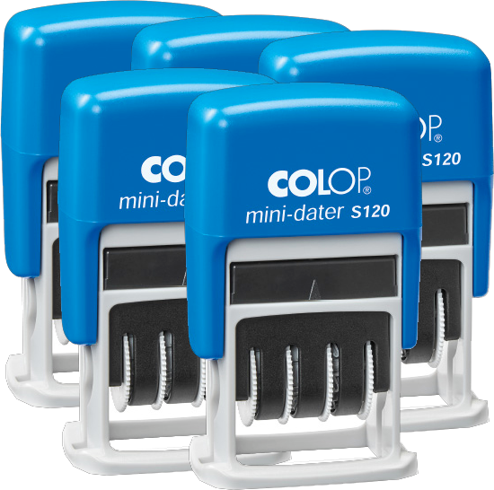 5x Datownik Colop, Mini Printer S120, wersja ISO, wkład czarny
