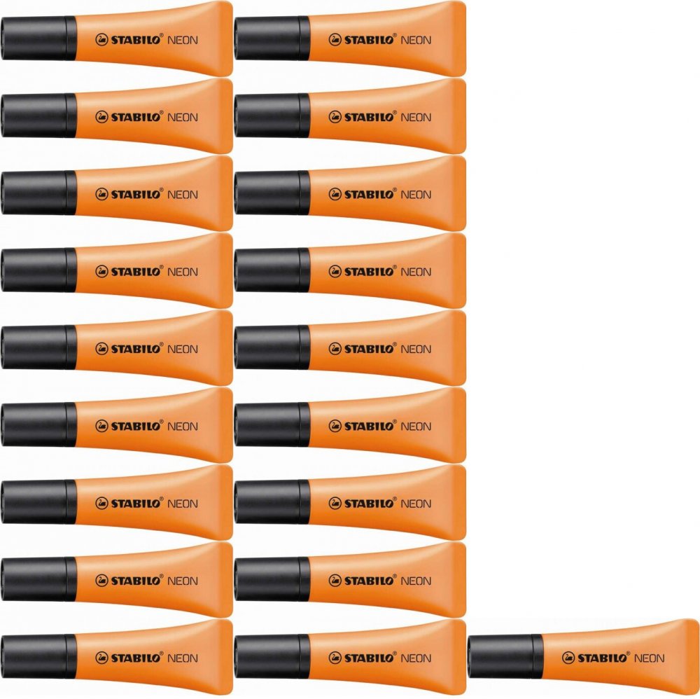 20x Zakreślacz Stabilo Neon 72/54, ścięta, pomarańczowy