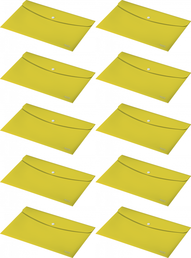 10x Teczka kopertowa Leitz Recycle, A4, na zatrzask, żółty