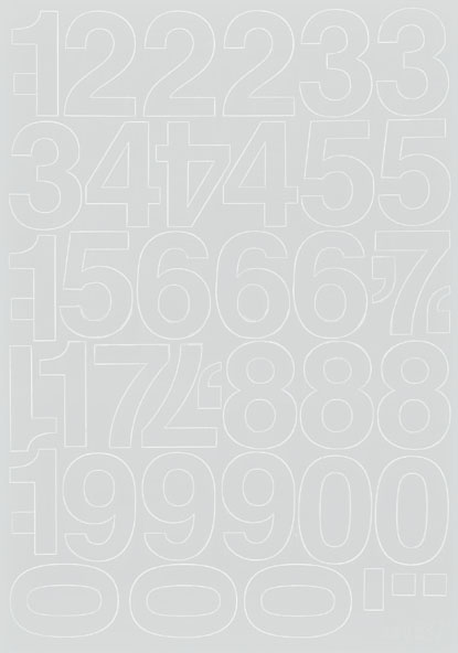 Cyfry samoprzylepne, 4 cm, 1 arkusz, biały