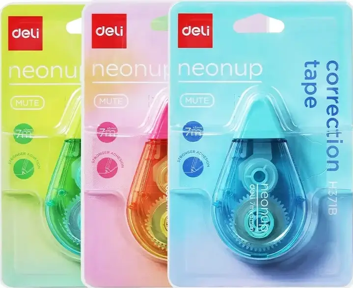 3x Korektor w taśmie Deli Neonup, 5mmx7m, 1 sztuka, mix kolorów