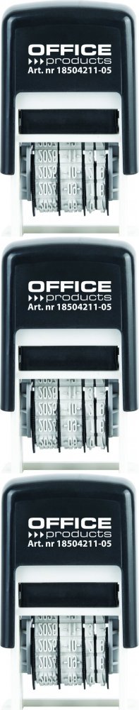 3x Datownik samotuszujący Office Products, wersja ISO, czarny