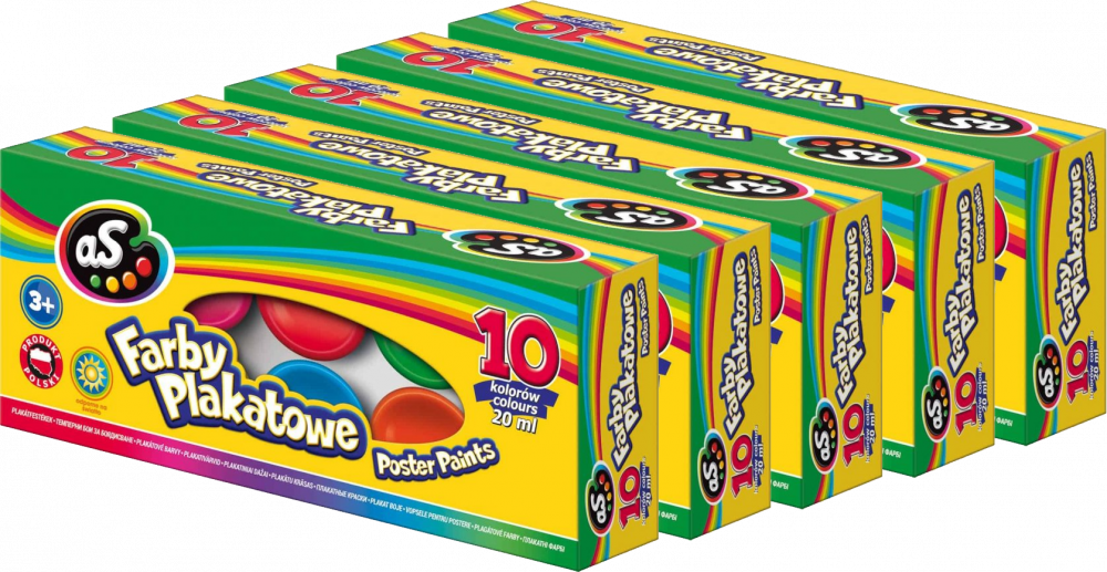 5x Farby plakatowe Astra AS, 20ml, 10 sztuk, mix kolorów