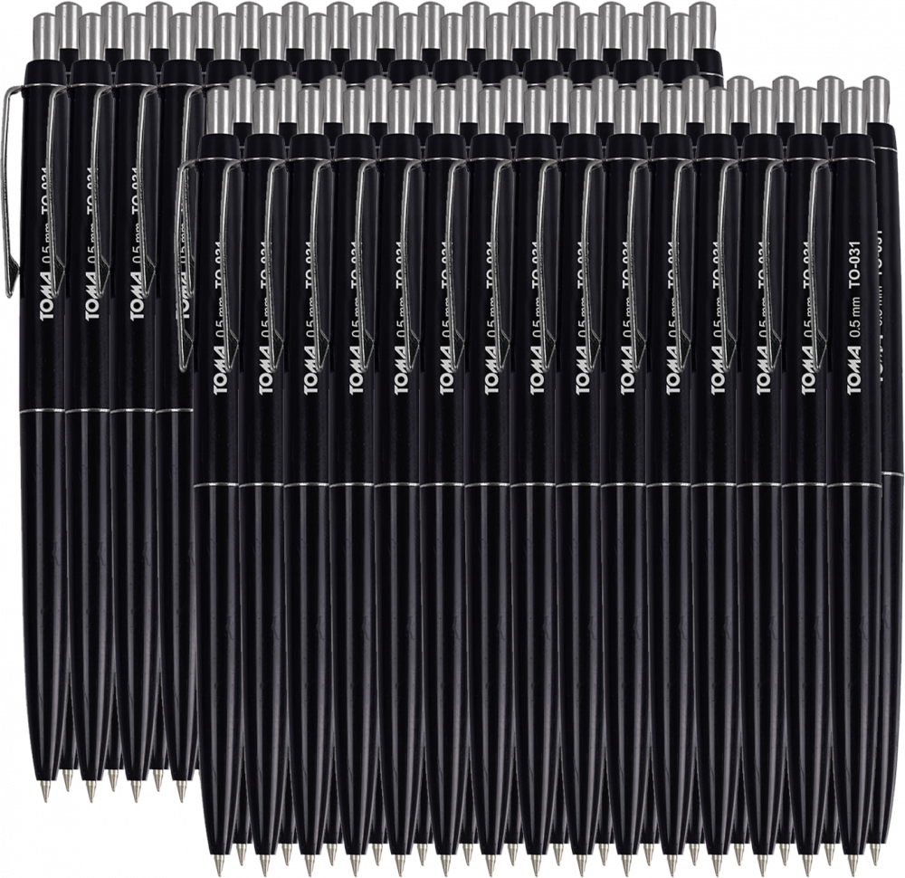 60x Długopis automatyczny Toma TO-031, 0.5 mm, czarny