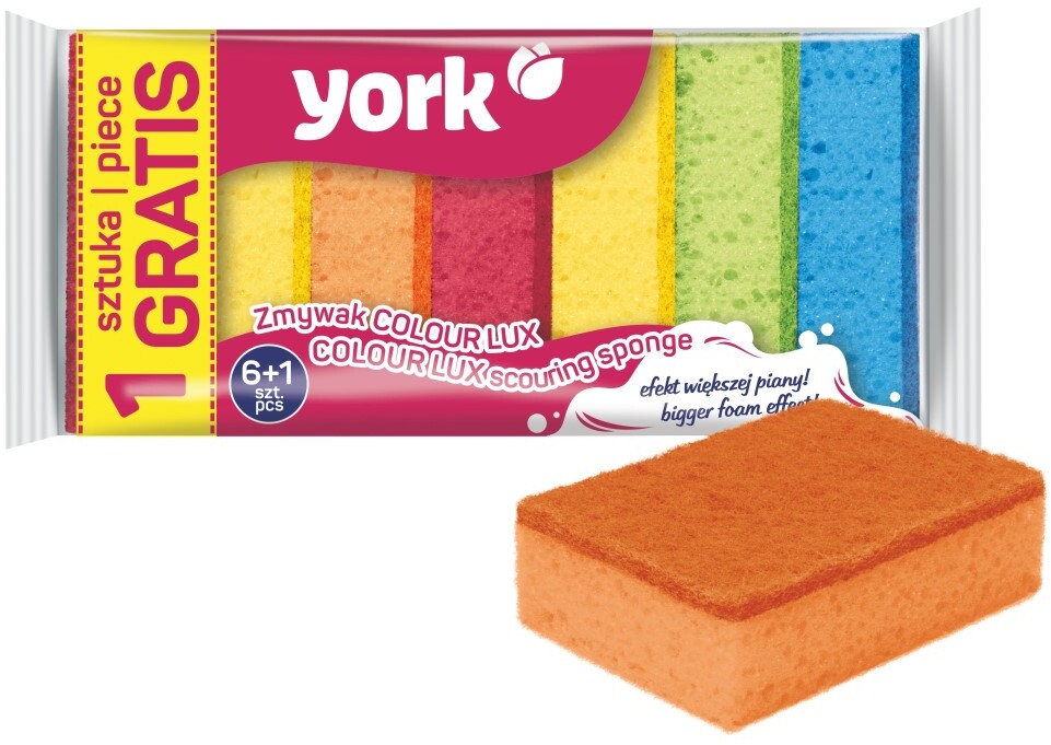 Zmywak kuchenny York Colour Lux, 7 sztuk, mix kolorów