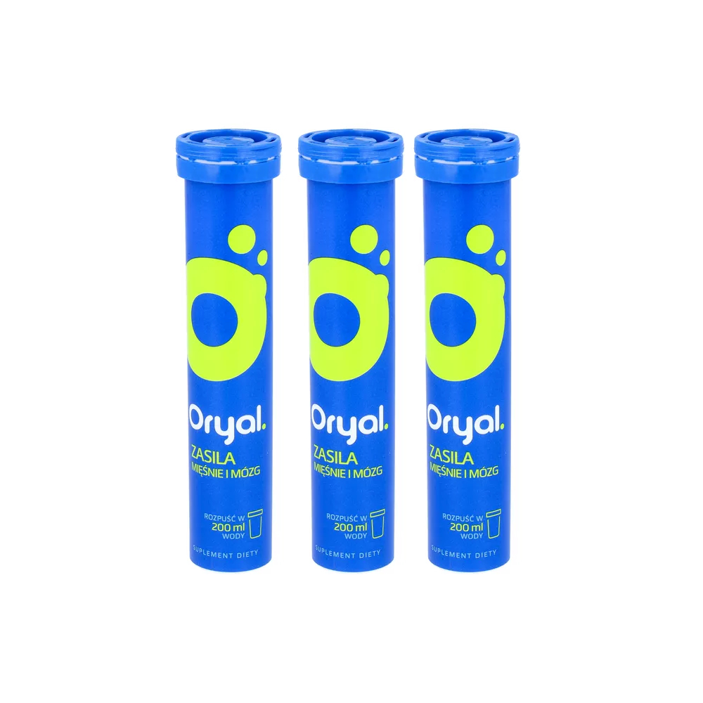Zestaw: 3 x oryal, 20 tabletek musujacych