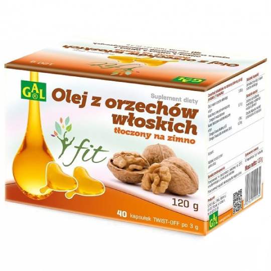 Gal - olej z orzechów włoskich, prawidłowy poziom cholesterolu we krwi, 40 kapsułek