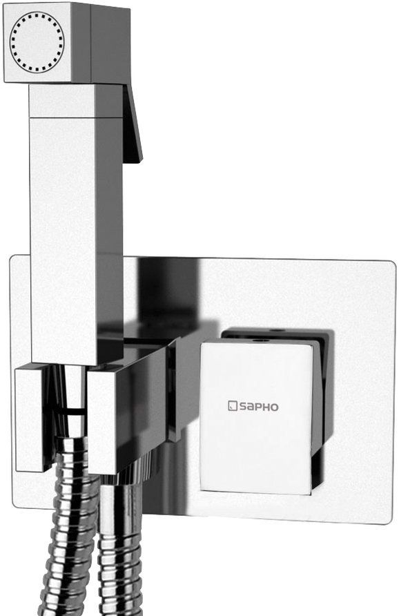 Sapho Latus bateria bidetowa z zestawem prysznicowym podtynkowa chrom 1102-07