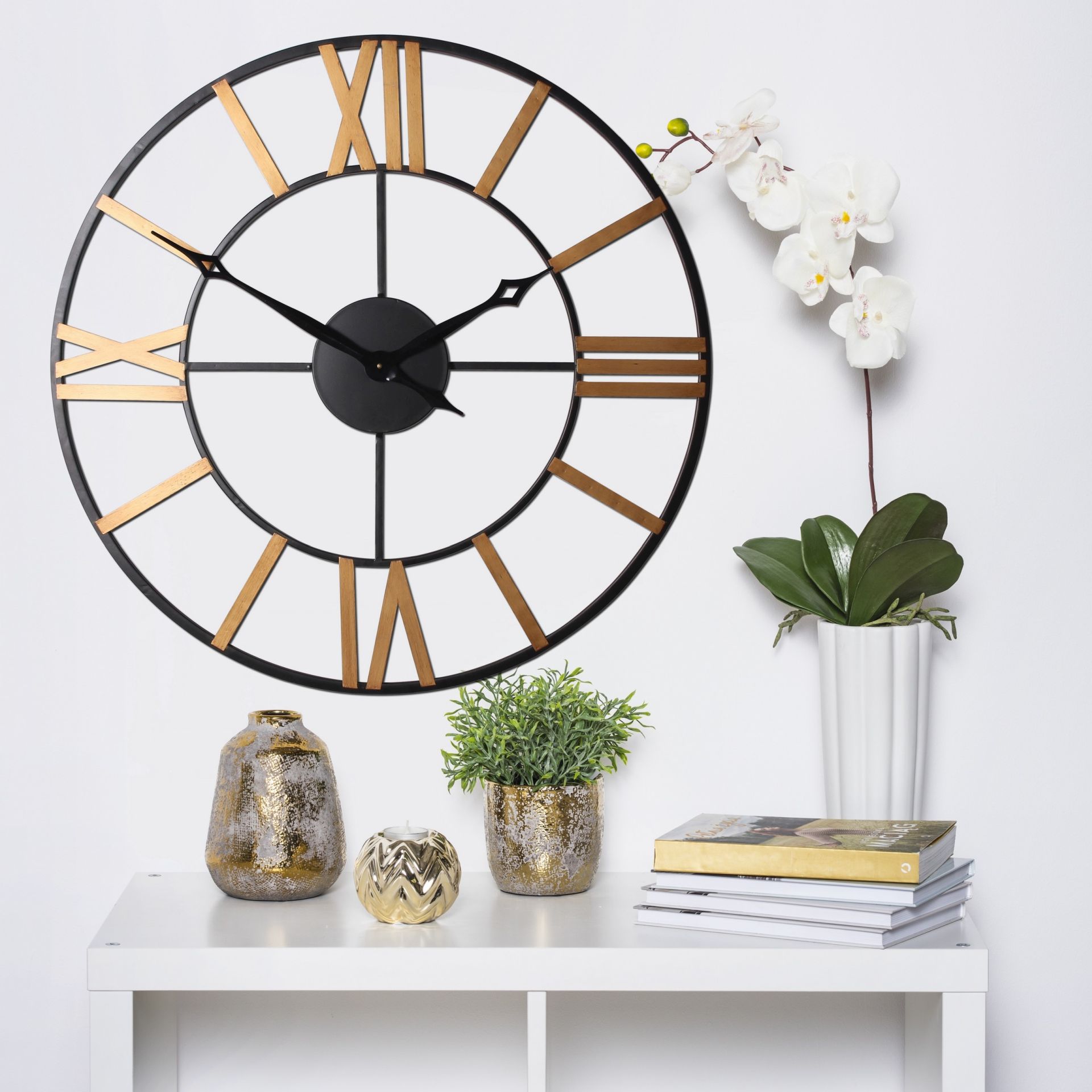 Splendid Best zegar ścienny czarny-złoty AZ-BEST - Wysyłka w 24h