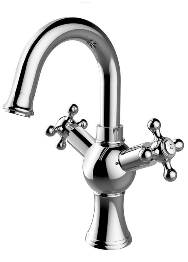 Besco Retro II bateria umywalkowa stojąca chrom BU-RII-CH