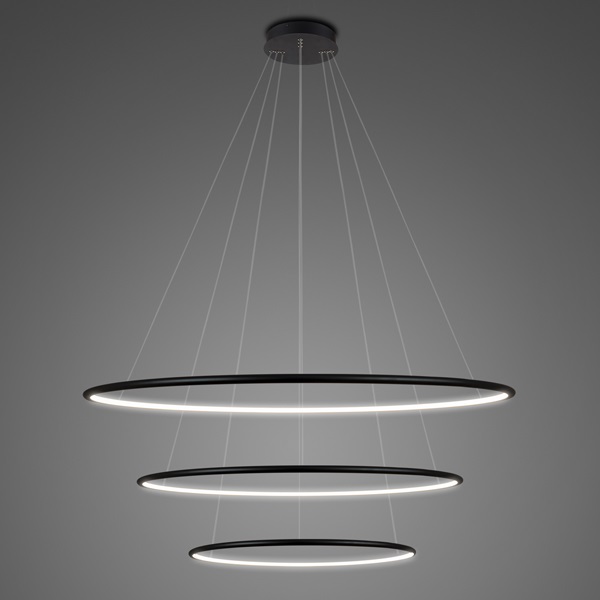 Altavola Design Ledowe Okręgi lampa wisząca 99W czarna LA075/P_80_in_4k_black - Wysyłka w 24h