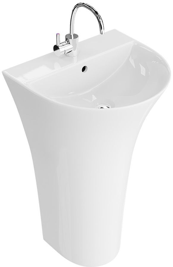 LaVita Pera umywalka 45,5x41,5 cm półokrągła wolnostojąca biały połysk