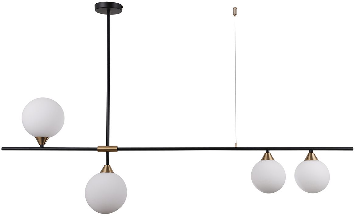 Italux Belmonte lampa wisząca 4x25 W czarna PND-9152-4-OPAL