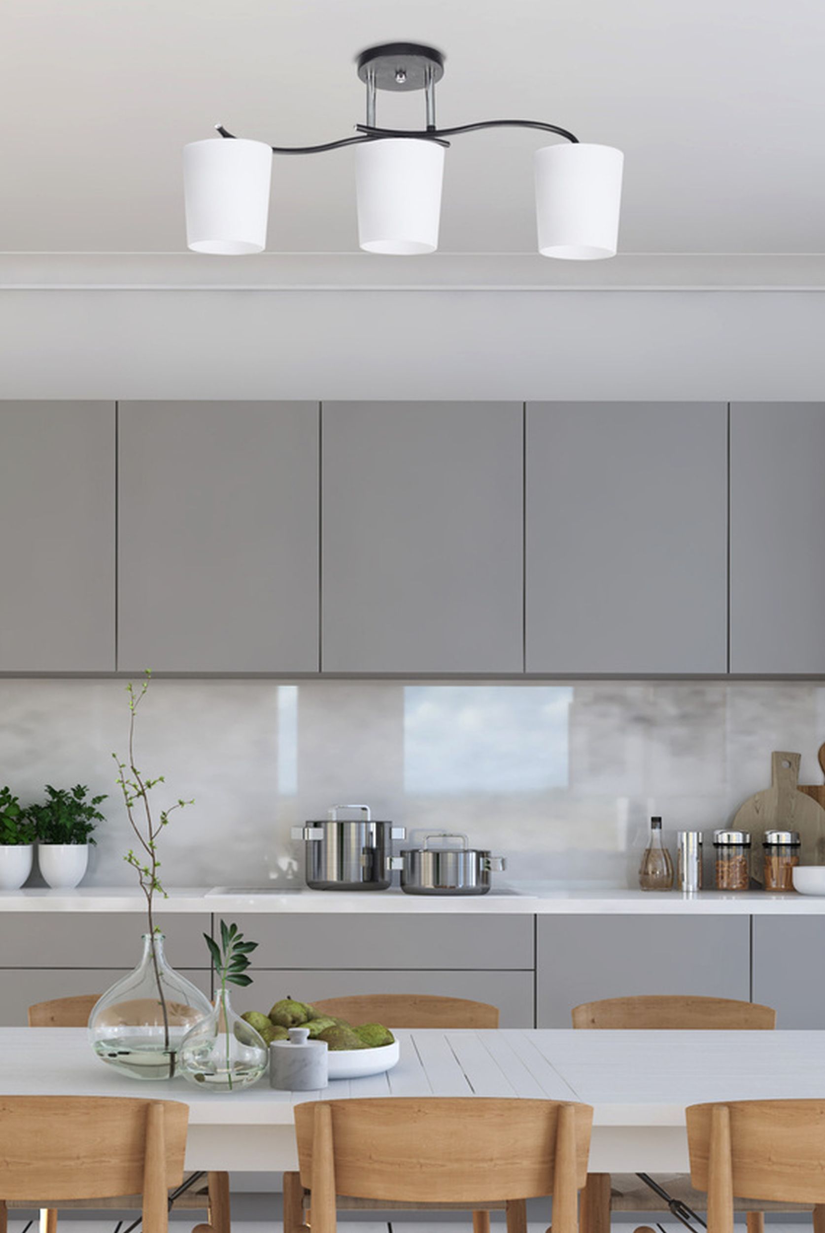 Candellux Esnyr lampa podsufitowa 3x40W chrom/czarny/biały 33-22660