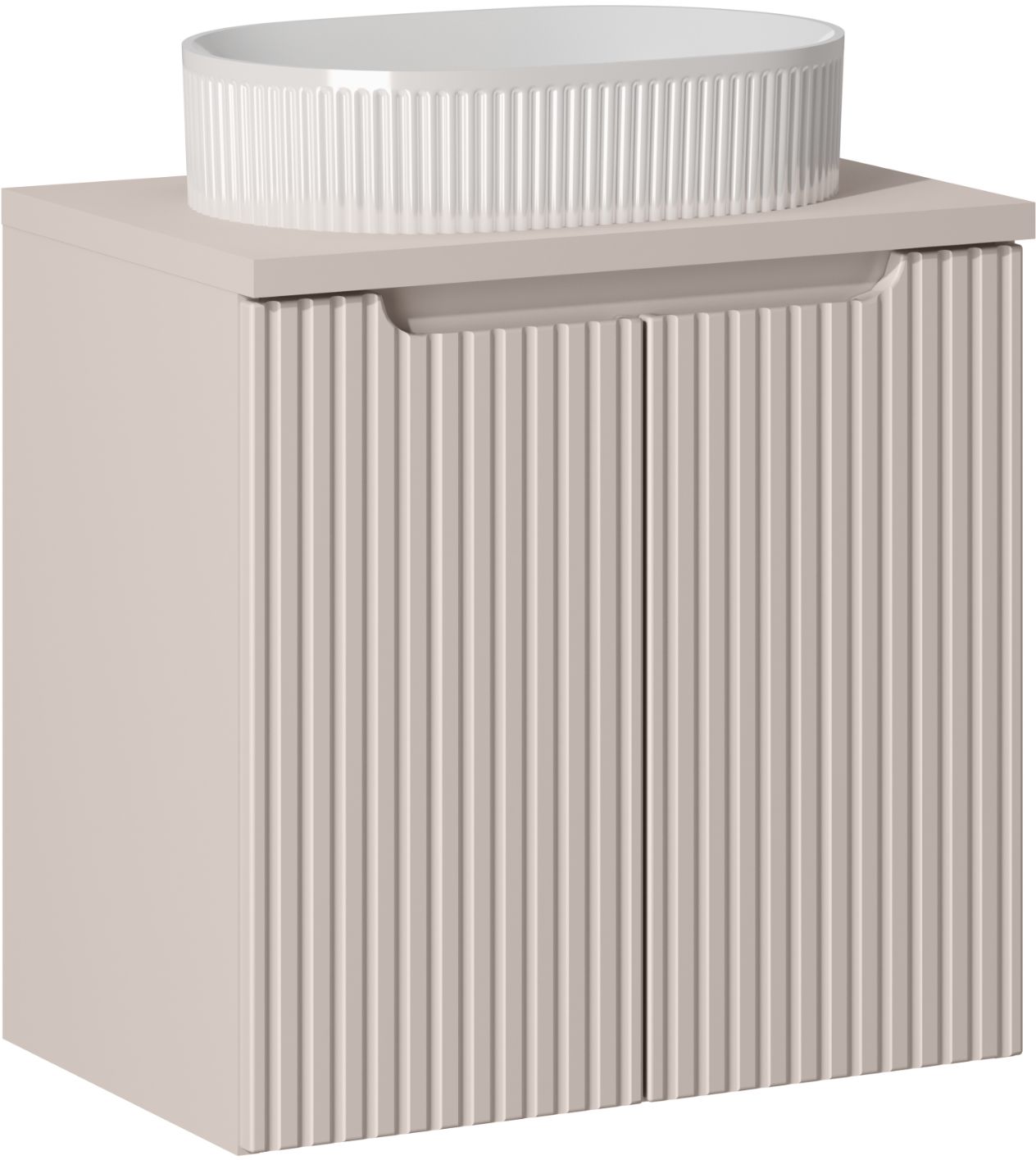 Zestaw Comad Nova Cashmere szafka 60x39x57 cm podumywalkowa wisząca z blatem kaszmir i umywalką SET-NOC B CASHMERE 60CM D UN BEYOND 5 WH