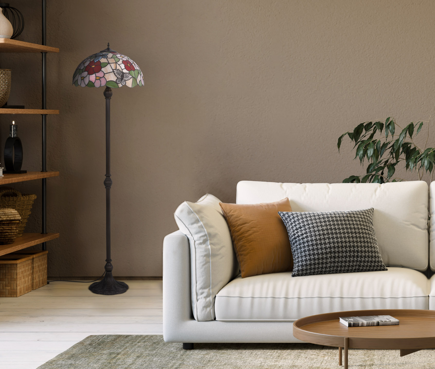 Kaja Butterfly lampa stojąca 2x20 W multikolor K-F161386